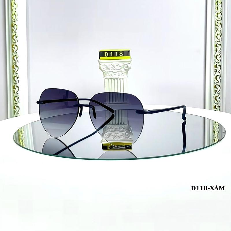 Kính Thời Trang Cao Cấp D118, Đi Chơi Chống  Nắng ,Tia Cực Tím Uv400, Bảo Vệ Mắt, Không Viền, Gọng Dẻo Phối Titan, Vừa Sang Trọng Vừa Chất Lượng. Kính Râm Mát Đi Nắng.