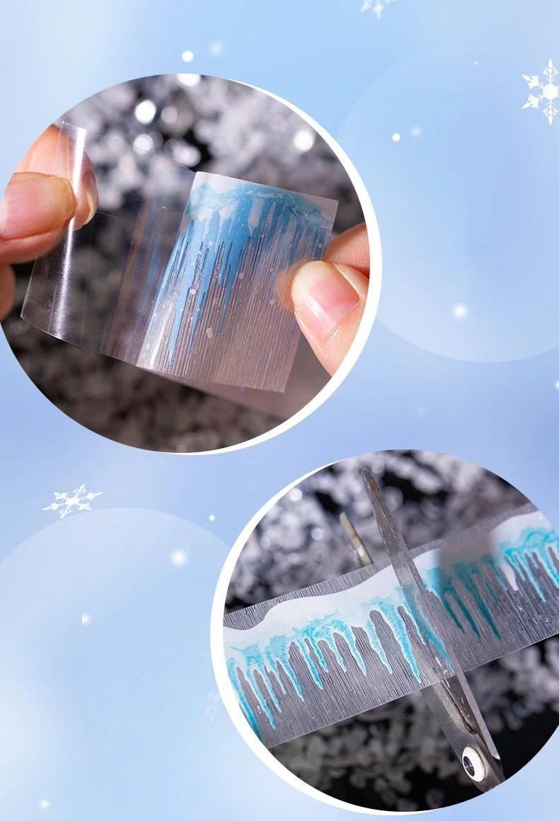 Product Introduction of JIANWU 40mm*200cm Ice Wonderland Series Vintage Winter Snow Material Collage Landscaping PET Tape Creative Journal Stationery 8