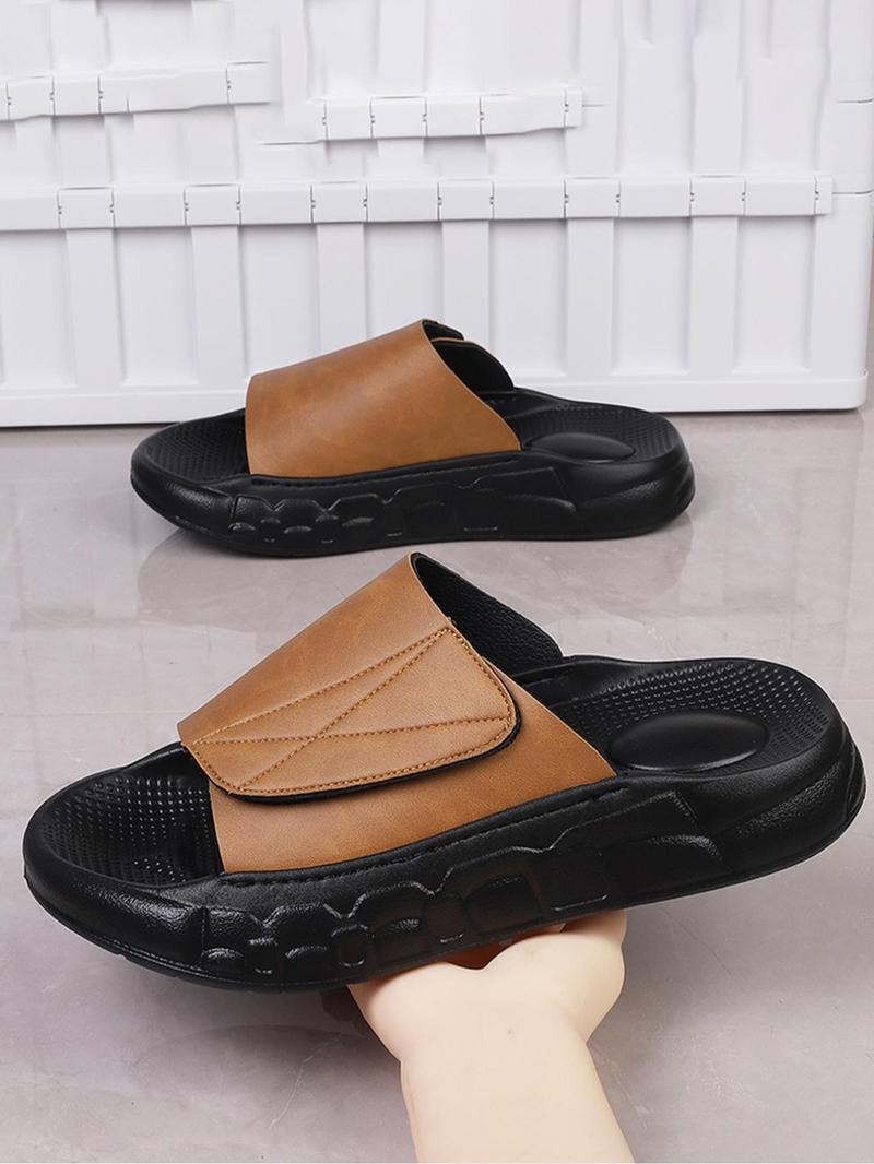 Product Introduction of Men's Adjustable Velcro Design Slides, Casual Comfortable Breathable Sports Sandals, Fashionable Slides for Indoor & Outdoor Wear, Boy 3