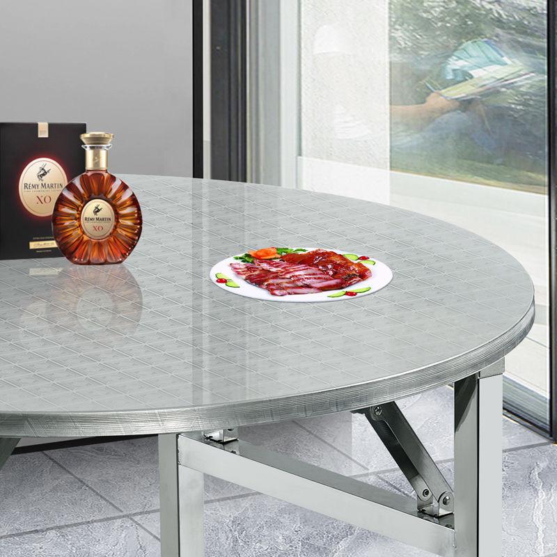 304 stainless steel round table folding table round barbecue night snack stall canteen dining table large round table 1