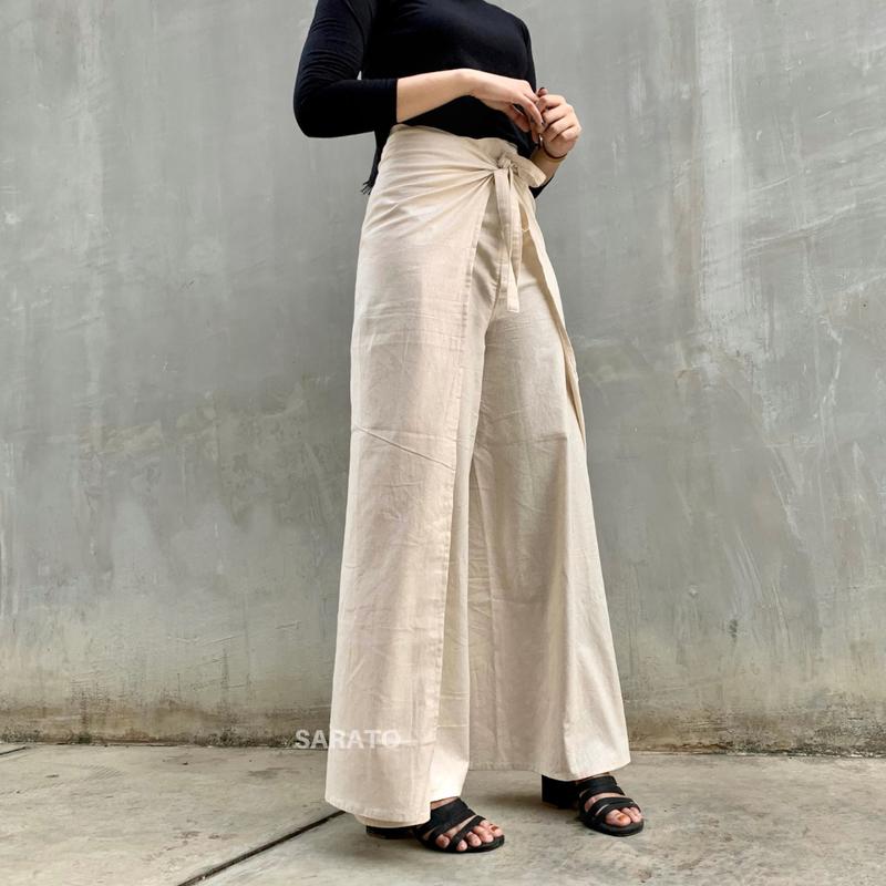 SARATO - Gia Wrap Pants Linen Premium / Celana Lilit Kulot 1