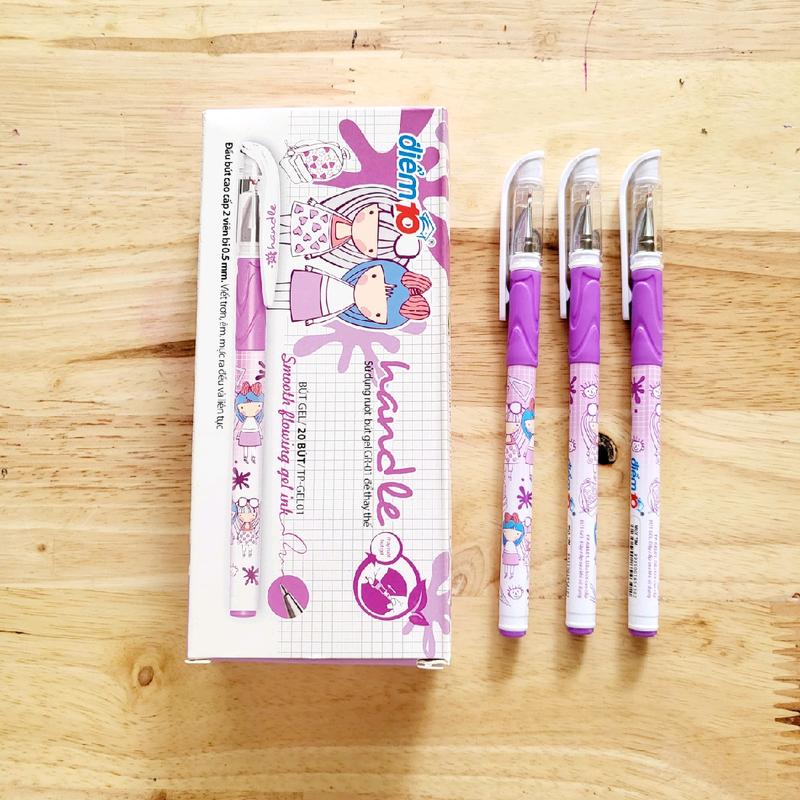 Bút mực tím hộp 20 cây GEL_01,  đầu bút cao cấp 0.5mm THIÊN LONG