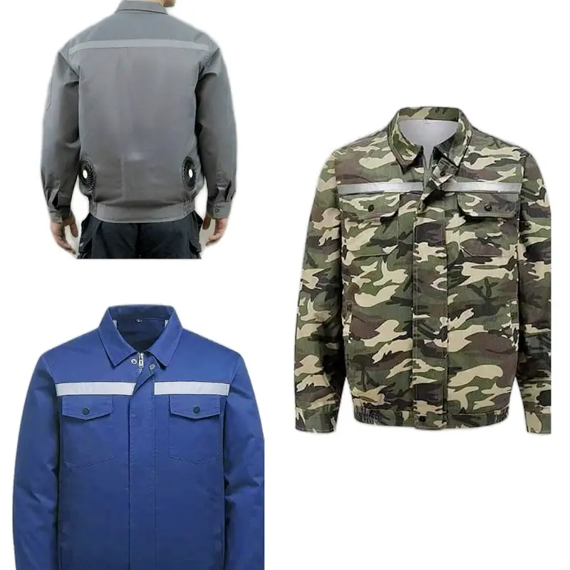(Chỉ có áo) áo điều hoà chất liệu kaki chống nắng,thấm hút mồ hôi chống tia uvl Jacket Menswear 0