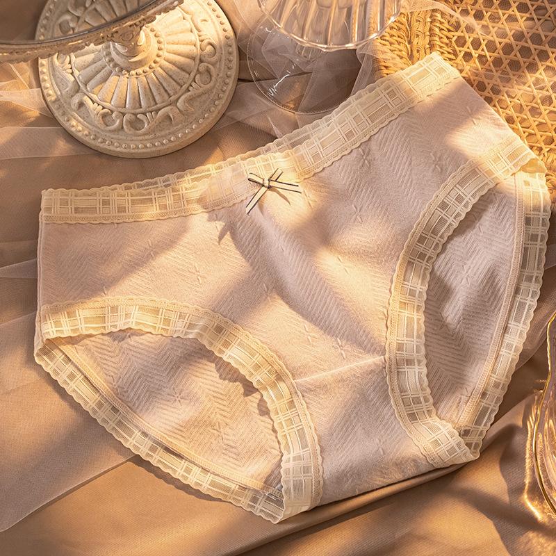 Women'S Cotton Underwear. Large Size. Mid-Rise. Japanese Style. Popular. Lace Trim. Antibacterial Crotch. Triangle. 6