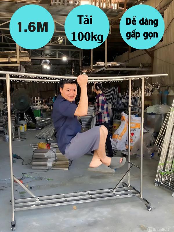 Sào treo quần áo inox 1.6M ,Sào Treo đồ thông minh dạng giá phơi gấp gọn, giá phơi đồ inox tiện lợi