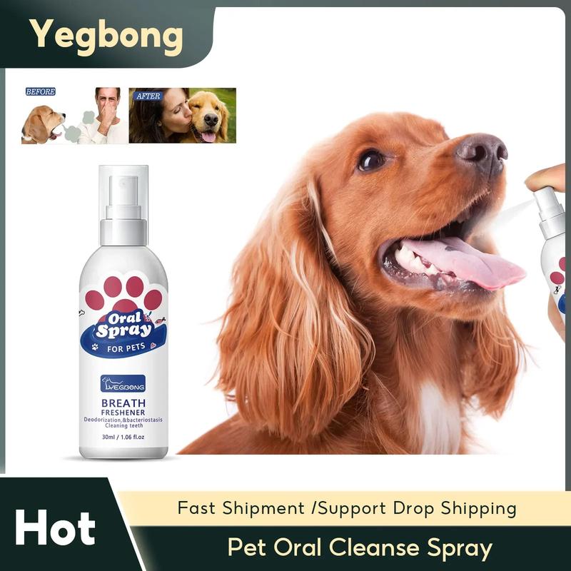 Product Introduction of Pet Oral Cleanse Spray Dog Cat Mouth Fresh Teeth Tartar Cleaning Prevent Calculus Deodorant Whitening Pet Teeth Cleaner Spray 23