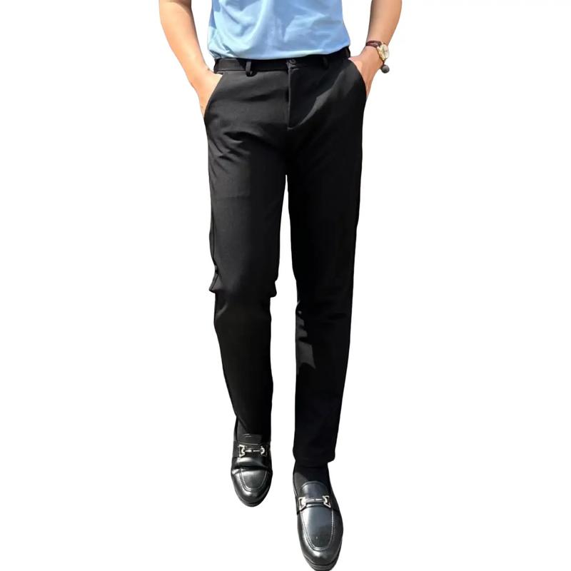 4 Quần Tây Âu Nam CSDFASHION[FREE SHIP] Co Giãn 4 Chiều Khóa Kéo Vải Cotton Thoáng Khí Dễ Vận Động Mặc Công Sở Đi Tiệc Lao Động Màu Đen Xám Trắng Kem Size 28-38 Thun Menswear Có Túi