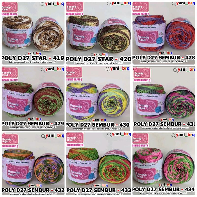 Product Introduction of BENANG RAJUT POLY SEMBUR /POLY GRADASI _MEDIUM PLY D27_HAKPEN 4/0_100GR/GULUNG 3
