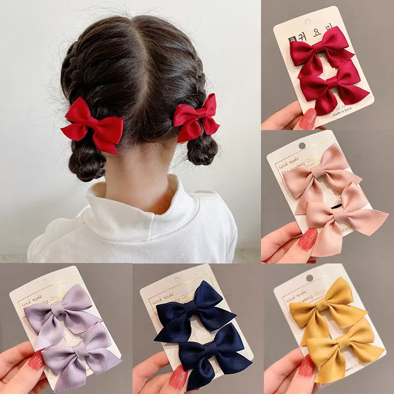 New Bow Hair Clip Korean Children Girls Baby Princess Side Cute Hairpin Clip Hair Accessories Headwear for Girls