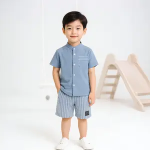 CAZZARES - Oneset Kemeja Anak Katun Premium Usia 1-6 Tahun dengan Desain Striped