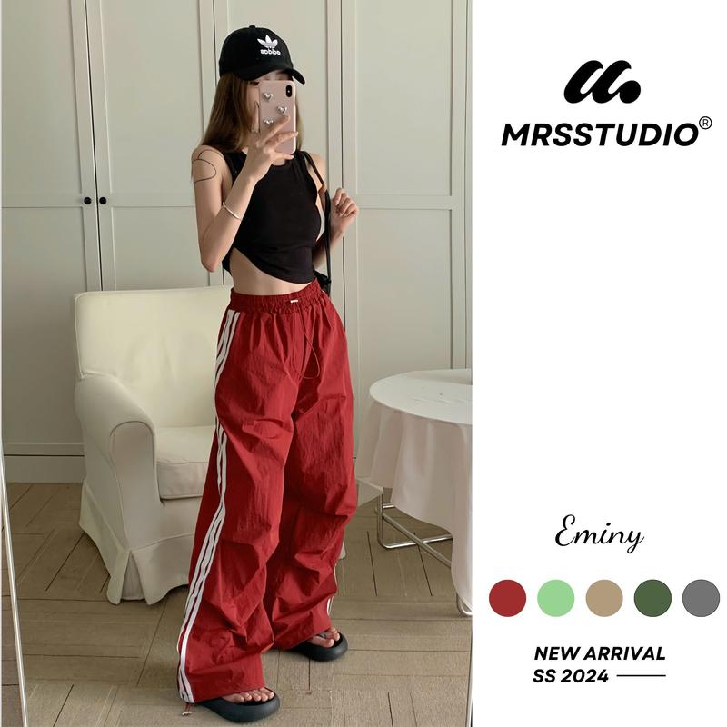 Quần ống rộng gió nhăn MRS cao cấp thể thao không có túi hộp dây rút tiện lợi Sport