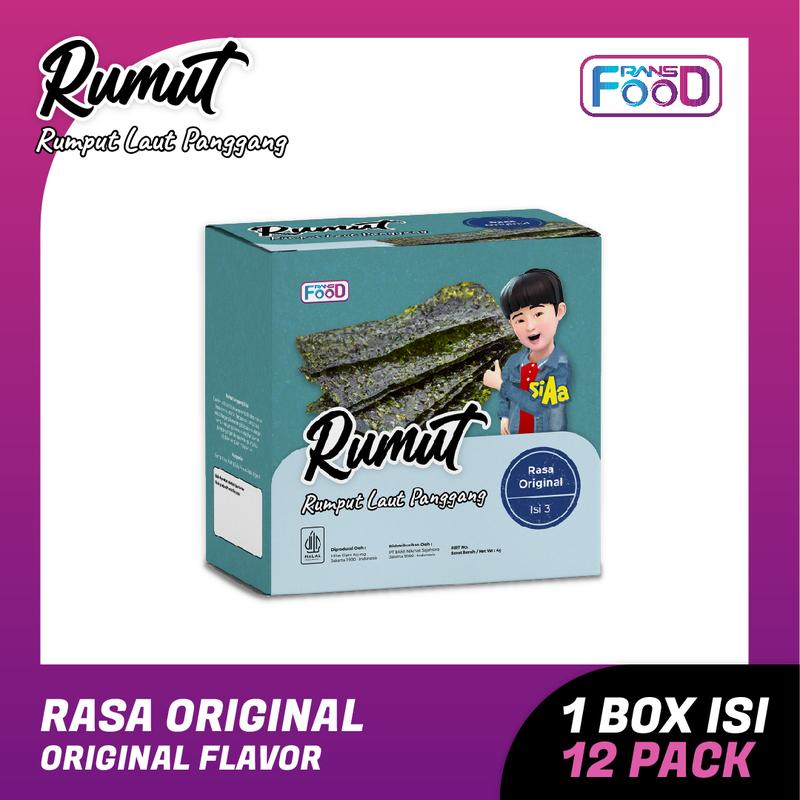 Rumut Panggang Rasa Original 4gr - Rumput Laut Panggang Praktis Lebih Renyah Isi 3 0