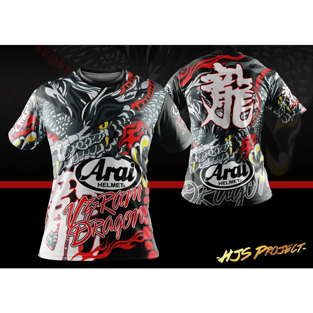 Arai Dragon Flyingsquirrelprintsbaju Sublimation Tshirt | Baju Jersey Sublimation | ShortsleeveSHIRT BAJU JERSEY MAN SPORT CLOTHING