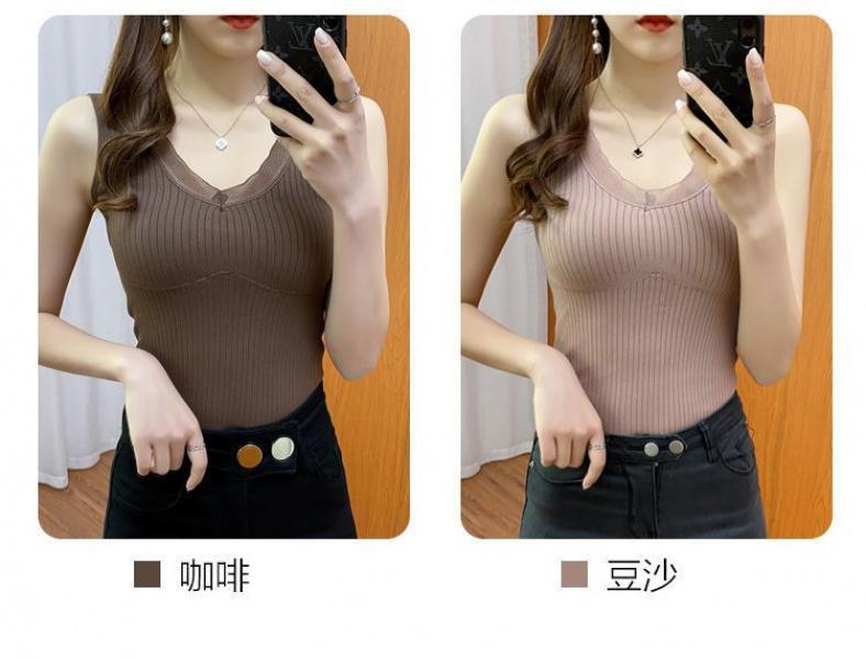 Product Introduction of Thời trang nữ，Áo Vest Ấm Áp, Thời Trang, Dành Cho Mùa Đông Của Phụ Nữ, Có Đệm Ngực, Lót Lông Cừu, Dày Dặn, Thích Hợp Cho Học Sinh Mới, Kiểu Dây Đeo, Không Đường May, Mỏng Vừa Vặn, Áo Lớp Nền dễ phối đồ 10