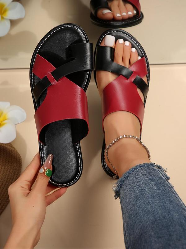 Women's Fashionable Plain Color Slip on Sandals, Casual Versatile Thong Sandals for Summer, Lightweight Comfortable Slide Sandals for Daily Wear 6