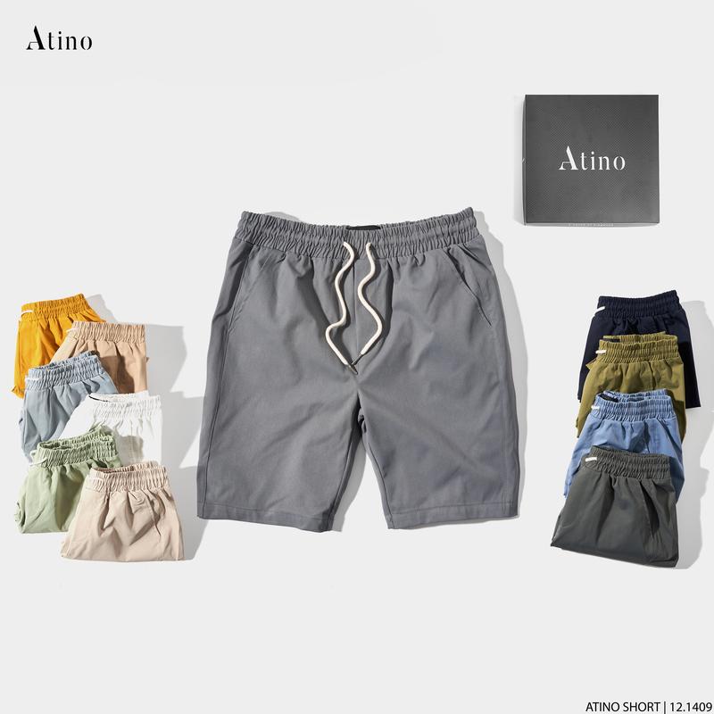 Quần Short Kaki Nam Trơn Nhiều Màu ATINO  L.12.1409 VN Menswear Quần Lửng Menswear Quần Lửng Kem Sọc Tre quần  short