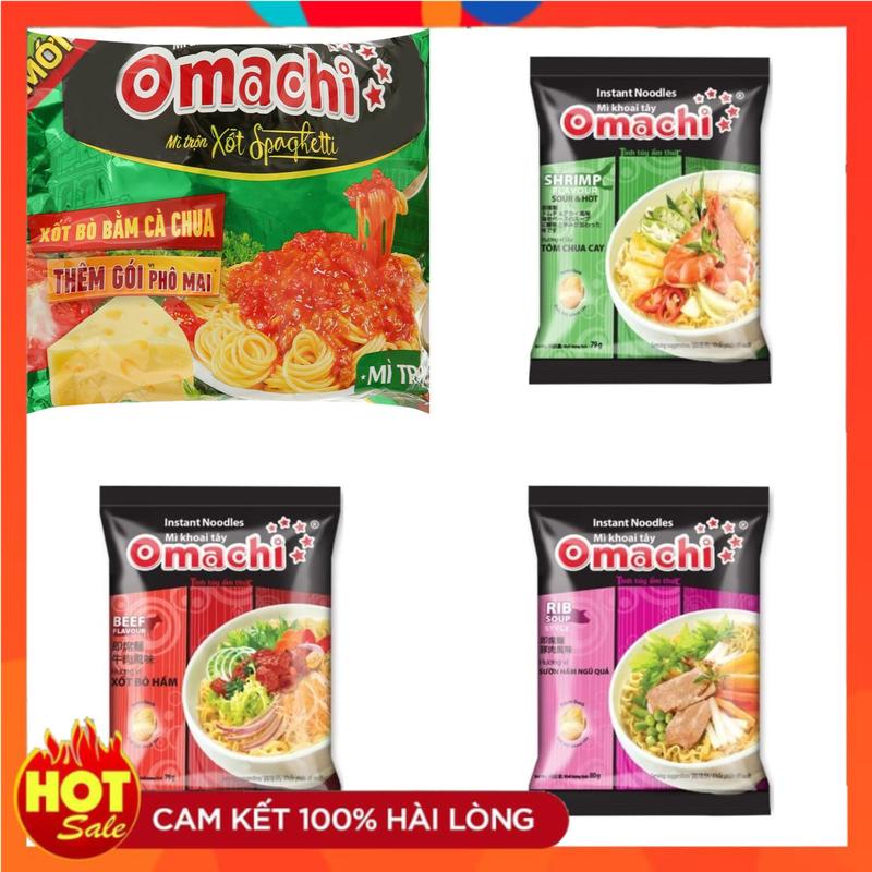Combo 20 gói omachi Xốt Spaghetti + Bo + Tôm + Sườn Food Mì Thức Ăn