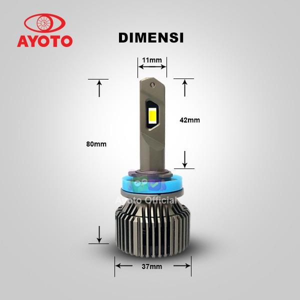 AYOTO A3 H11 45 W Sepasang 2 Pcs Lampu Kabut Foglamp 3 Warna LED 7