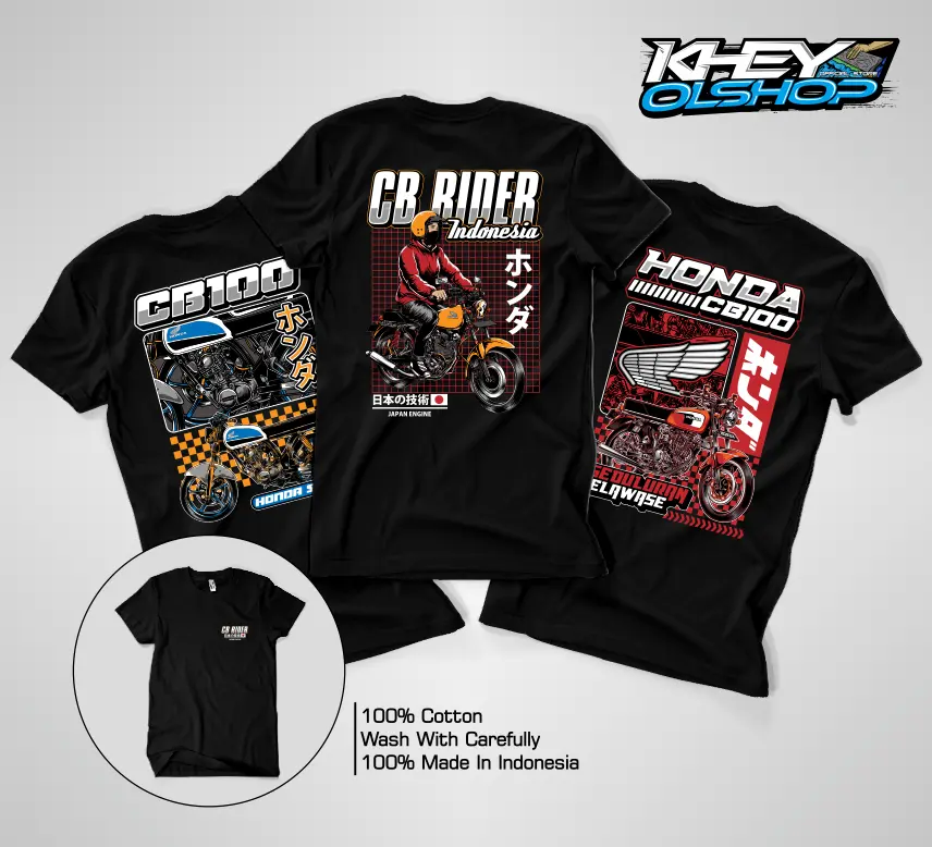 KAOS BAJU HONDA CB100 JAPAN ENGINE HONDA CB 100 KAOS DISTRO OTOMOTIF TERLARIS - KHEYOLSHOP