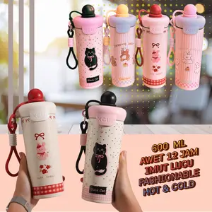 Tumbler Termos Botol Minum Thermos Tahan Air Panas Dingin Es Batu Awet Kopi Teh 12 Jam 600ML SUS 316