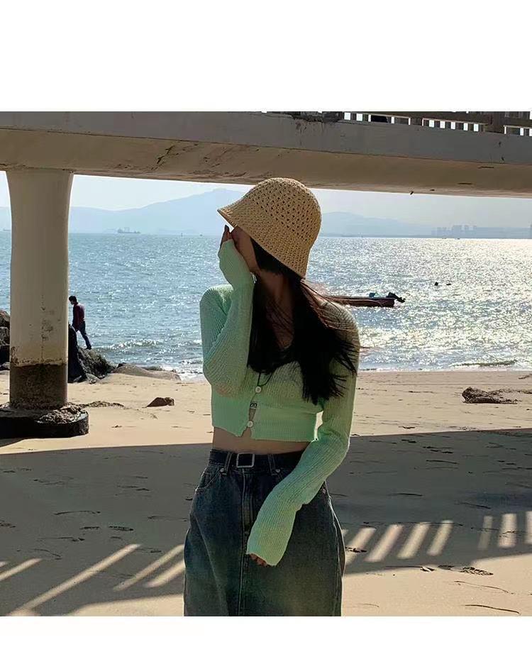 Product Introduction of 1157Fashion Luxury Women's Summer Straw Bucket Hat - Wide Brim, Foldable, Hollow, Sun Visor#FashionHat #SummerStyle #WomenFashion bucket hat 13