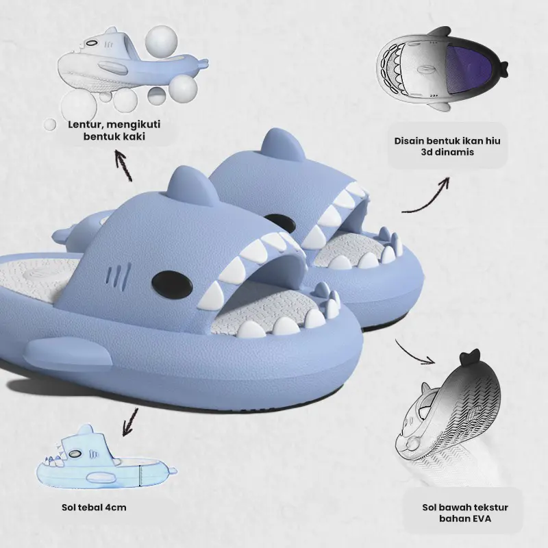 Starlight Sendal Selop Anak Baby Shark Extralight Phylon Sandal Anak Karakter Hiu  Cewek Unisex Sandal Casual Sandal Cewek Elastic Empuk HSN602 6