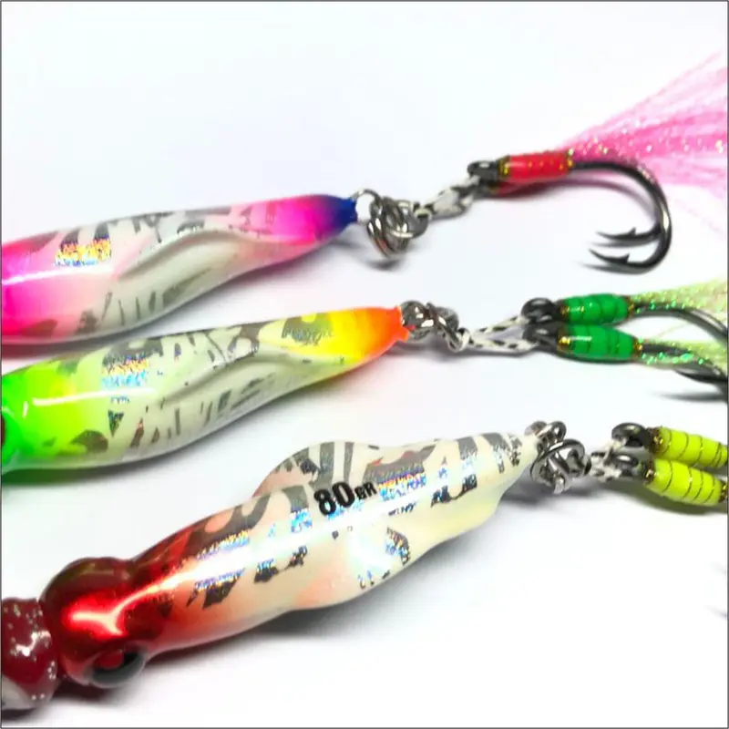Metal jig cumi 80 gram lengkap dengan assist hook #12 1