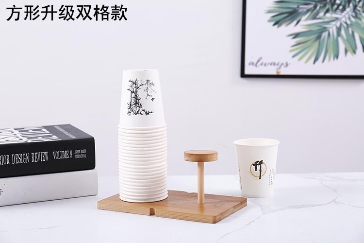 Product Introduction of Bamboo Wooden Cup Storage Rack Creative Round DIY Household Cup Holder For Disposable Paper Cup Counter Desktop Storage Rack 17