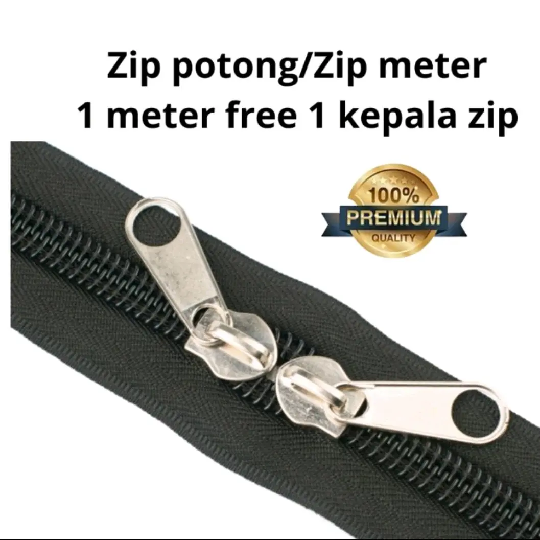 ZIP PANJANG (ZIP POTONG) 1 meter Free 1 kepala ZIPPER ZIP CUSHION ZIP SARUNG BANTAL ZIP SOFA BAG