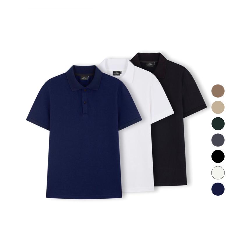 Áo polo Bigsize nam trơn áo thun nam cổ bẻ 55-115kg vải cotton cá sấu đủ màu bacsic thường Menswear Có Cổ