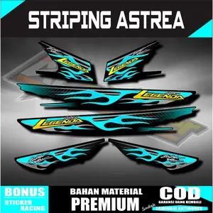 Stiker Variasi Astrea Legenda Striping Legenda 2 Api Flame