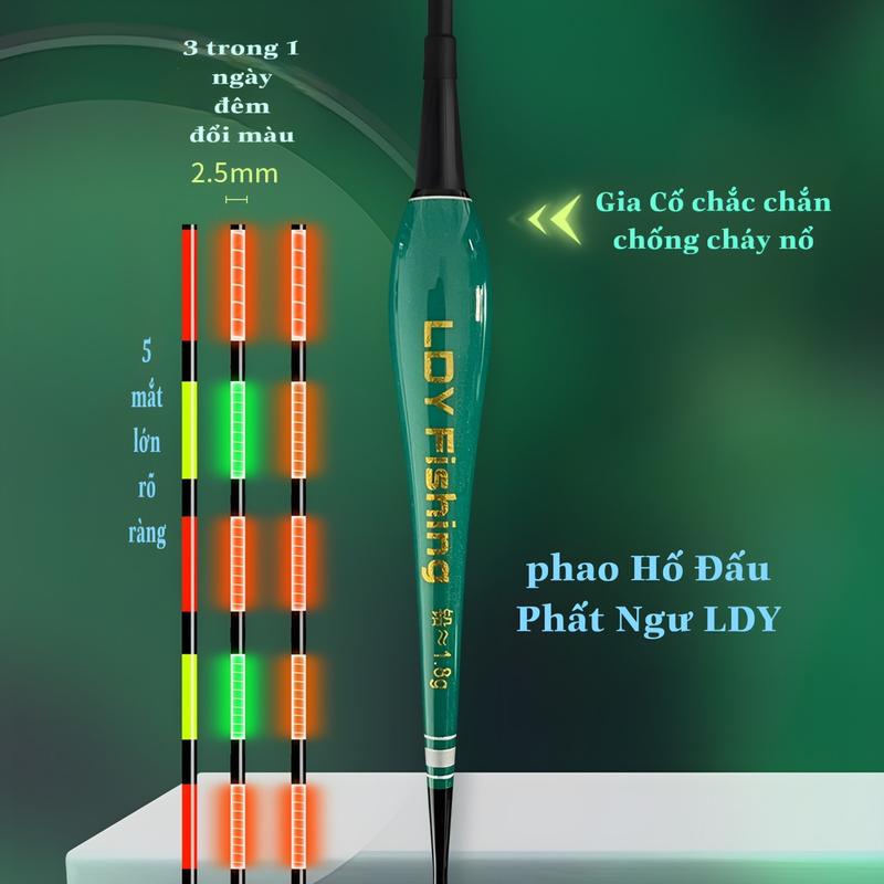 Phao Hố Đấu cao cấp LDY Phất Ngư , ngày đêm Đổi Màu , tăm siêu sáng , gia cố rất chắc chắn