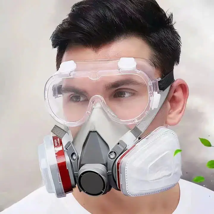 ( TẶNG KÈM KÍNH ) Bộ Mặt Nạ Phòng Chống Khí Độc Kèm Kính Cao Cấp 6200 7 Chi Tiết