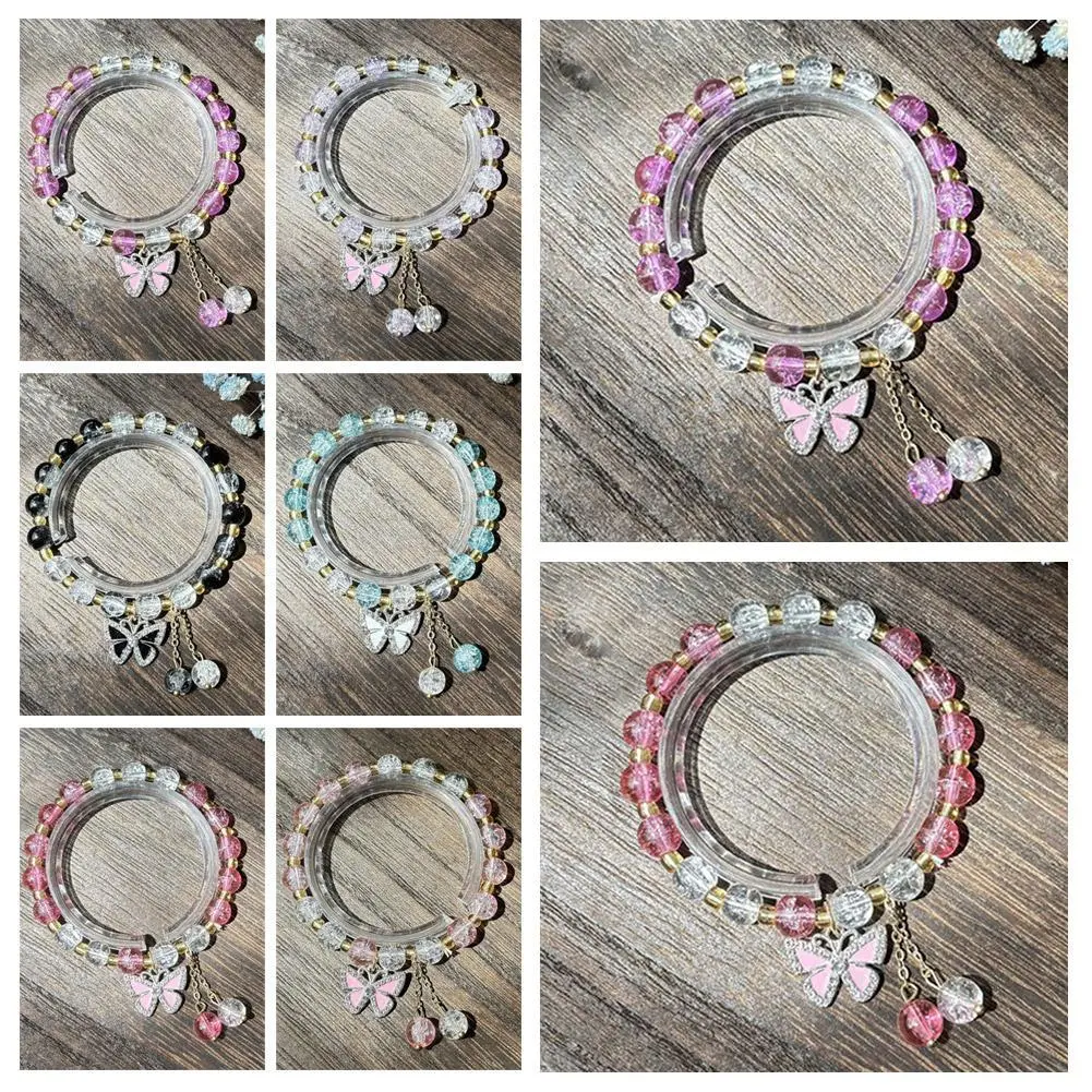 Fashion Cherry Blossom Glass Beaded Bracelet Female Ins Niche Design New Style High-End Beaded Bracelet