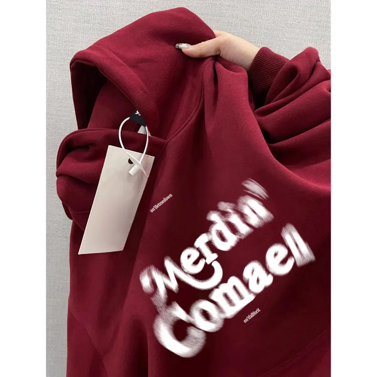 Áo Hoodie In Màu Đỏ Rượu Vang Phong Cách Hàn Quốc, Nặng 500G, Thiết Kế Đơn Giản, Đệm Nhung, Áo Dày, Thời Trang, Thích Hợp Cho Mùa Thu Và Mùa Đông, Hàng Mới Về Năm 2024