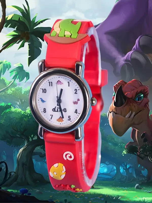 Cute Cartoon Dinosaur Pattern Quartz Watch, Fashionable Wristwatch for Men, Trendy All-match & Exquisite Watch for Birthday Gift 6