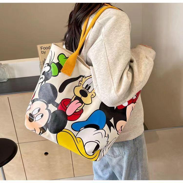 Product Introduction of New Mickey canvas bag schoolgirl large capacity cute cartoon goofy dog tote bag shoulder tote bag 19