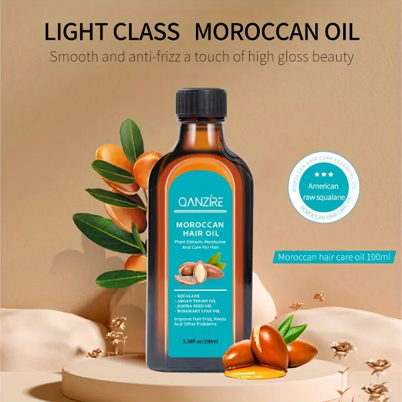 3.38oz Moroccan Oil Hair Essential Oil, Care For Split Dry And Knotted Damaged Hair, Makes Hair Soft And Shiny, With Plant Squalane