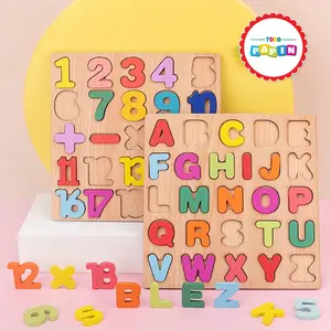 Mainan Edukasi Puzzle Kayu Anak Alphabet Angka Bentuk Wooden Puzzle 3D