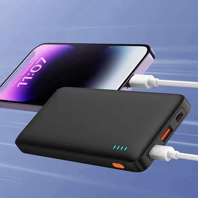 10000mAh Power Bank, 20W PD Fast Charging Power Bank with Type-C/USB-A Input & Output Port, Portable Charger with Type-C to Type-C Cable for iPhone & Android