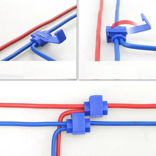 Cút Nối Dây Điện Nhanh Chữ T 100 Cái Tiết Kiệm Nhân Công Chống Điện Giật Tương Thích 0.5mm-4.0mm 