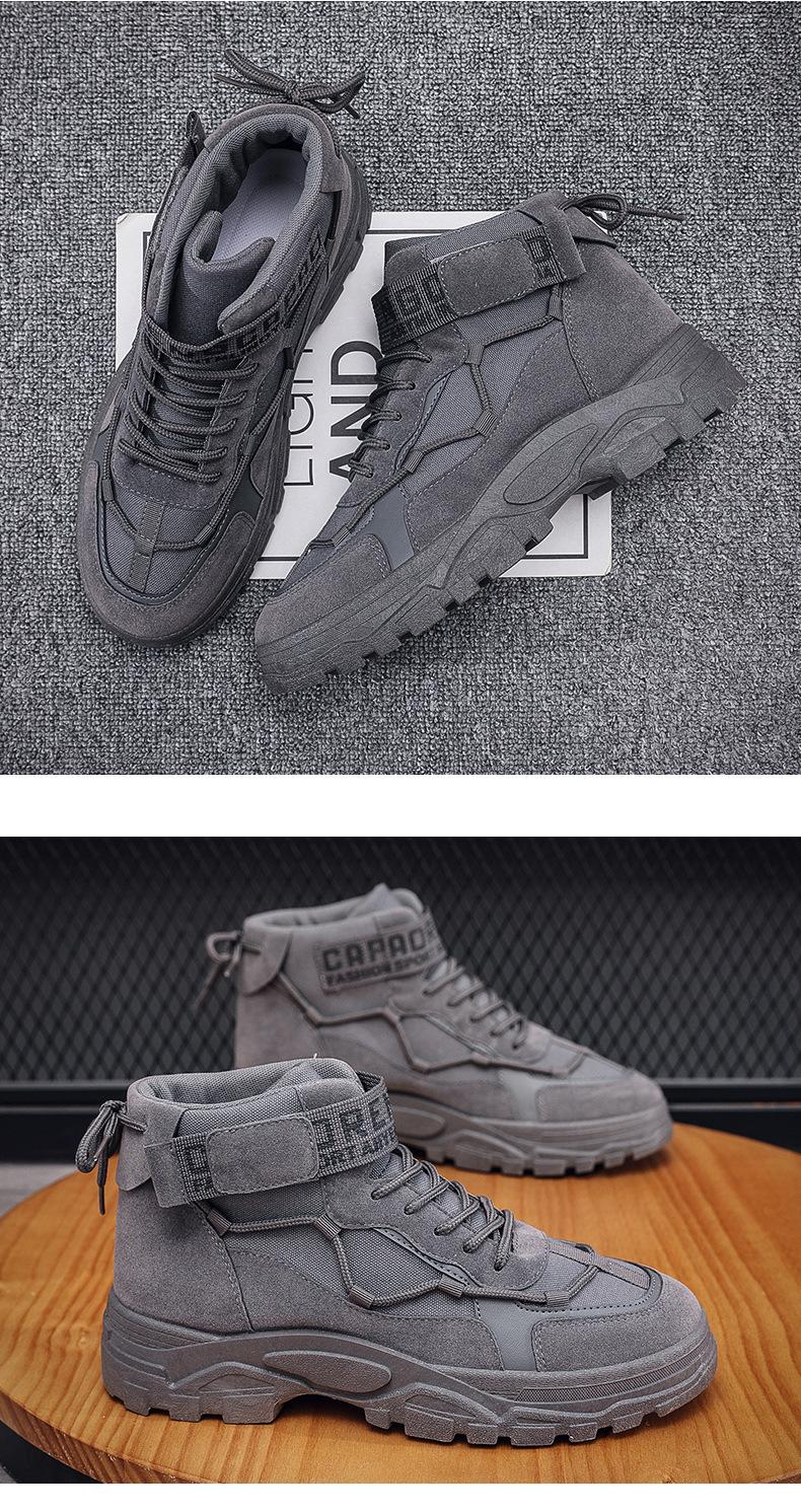 Product Introduction of in Stock Men's High-Top Martin Boots Worker Boot High-Top Motorcycle Boots in Stock Men's High-Top Martin Boots Worker Boot High-Top Motorcycle Boots Autumn Men's Martin Boots Mid-Top Retro British Style Worker Boot Trendy High Top Platform Casual Shoes 9 20