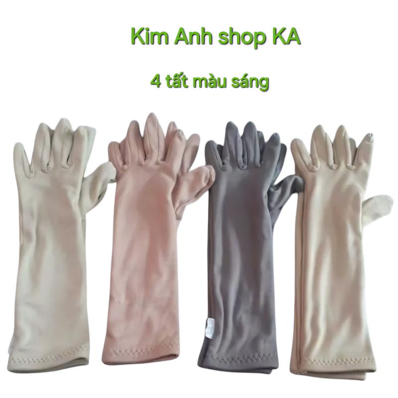 Găng tay chống nắng 2 da 2 lớp dầy dặn thun lạnh - Nhiều màu sắc 4