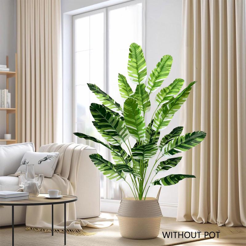 Product Introduction of Artificial Leaf Plant without Pot, 1 Count Plastic Leaf Fake Plant Branch, Ornamental Indoor Artificial Plant for Home Decor Office 2