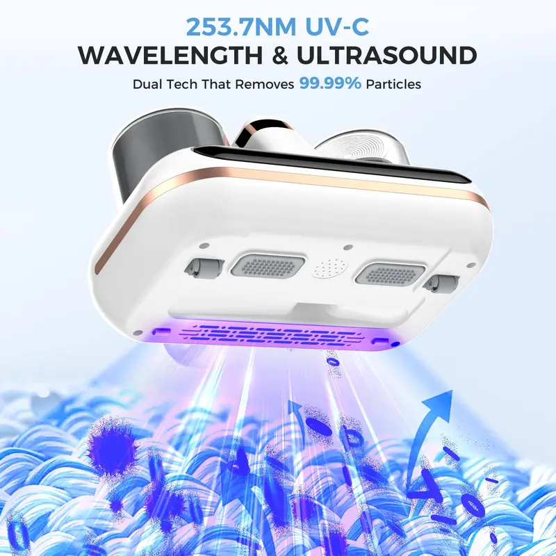 5-in-1 Cordless Vacuum Cleaner, Low Noise Vacuum Cleaner for Dust, Bed, Carpet, Couch, Sofa, Handheld Vacuum, Dust Collector with UV-C Light & Ultrasonic Technology, Home Appliances, Dust Mite Vacuum, Gifts for Girlfriend, Home Essentials 4