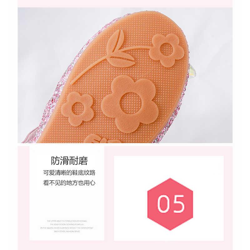 Product Introduction of Frozen Elsa Princess Kids Leather for wer Casual Glitter Children High Heel Girls Shoes Butterfly Knot Blue Pink Sier 8