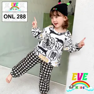 EVE KIDS Set YEPO Piyama Anak Setelan Baju Tidur Anak PP Set Lengan Panjang Unisex Cewe Cowo