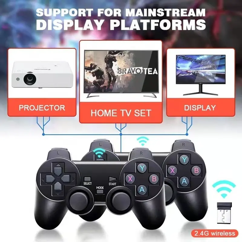 Máy chơi game Stick 4K X2 Pro 64/128GB HDMI điện tử 4 nút không dây cầm tay Chơi Điện Tử 3