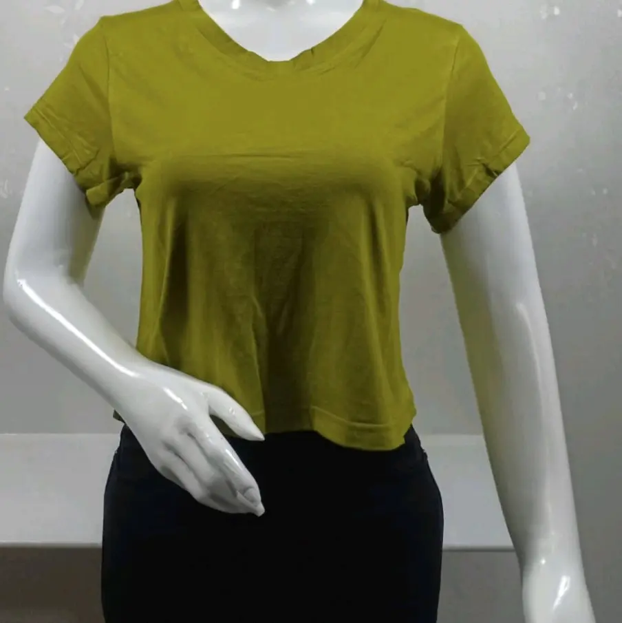 kaos atasan crop v neck wanita Melar Rayon bangkok top silky  shirt croptop remaja