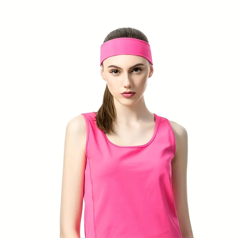 Women's Sports Hair Band, Outdoor Running Fitness Yoga Sweat Band, Colorful Universal Headband Anti-sweat Band 6